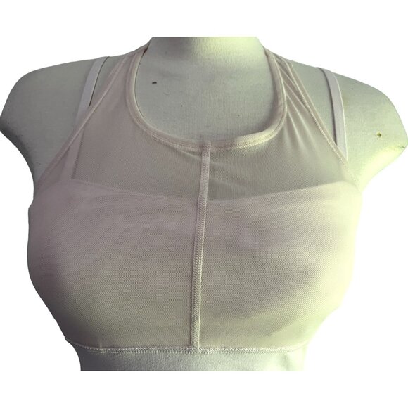 Zella Pink Sheer Bust Active Top Sz Small Womens Strappy Tank w/ Built in Bra - Picture 5 of 10